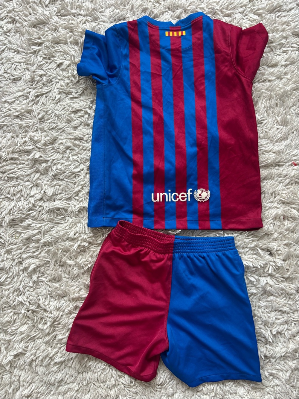 Nike Kids FC Barcelona Blue & Maroon Jersey and Shorts Set - Picture 5 of 5